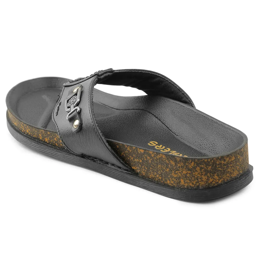 Healers Black Casual Slipper For Men CSS-28E By Liberty
