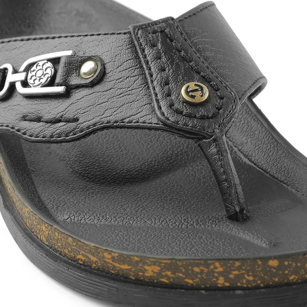 Healers Black Casual Slipper For Men CSS-28E By Liberty