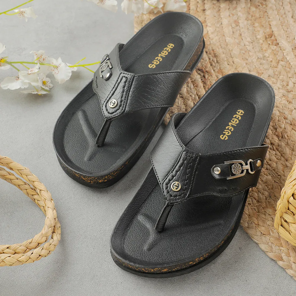 Healers Black Casual Slipper For Men CSS-28E By Liberty