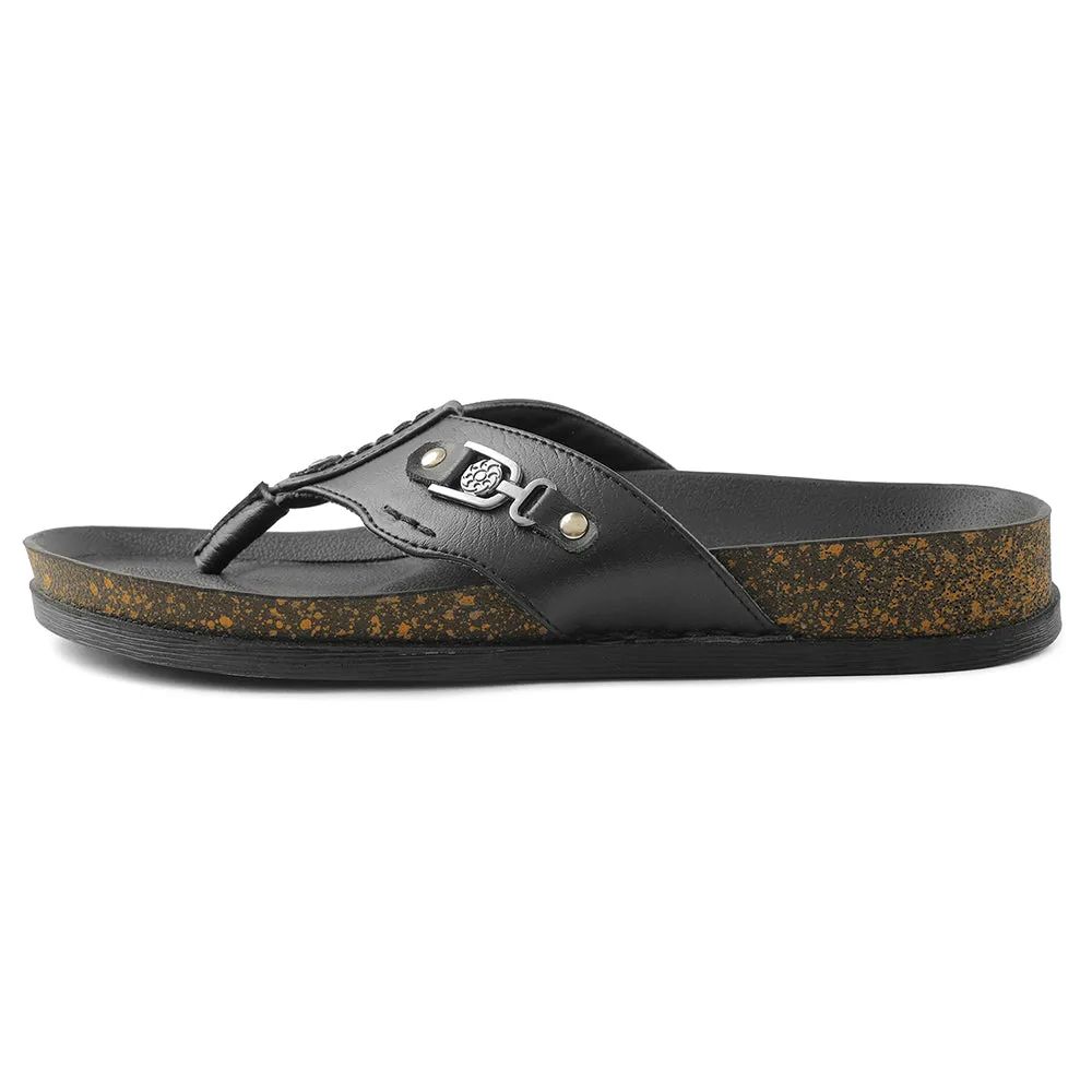 Healers Black Casual Slipper For Men CSS-28E By Liberty