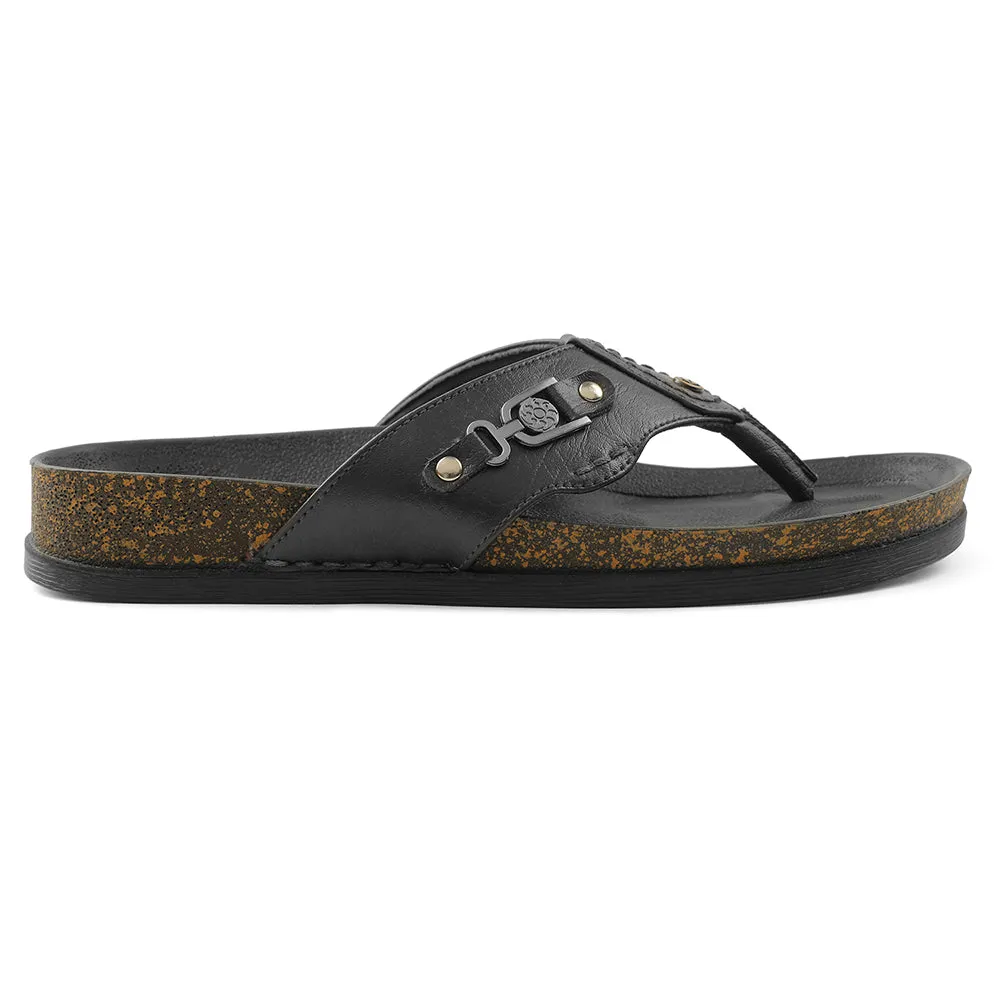 Healers Black Casual Slipper For Men CSS-28E By Liberty