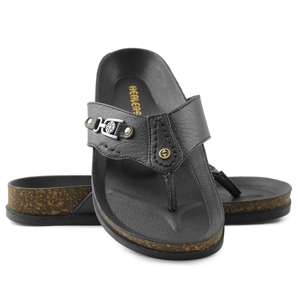 Healers Black Casual Slipper For Men CSS-28E By Liberty