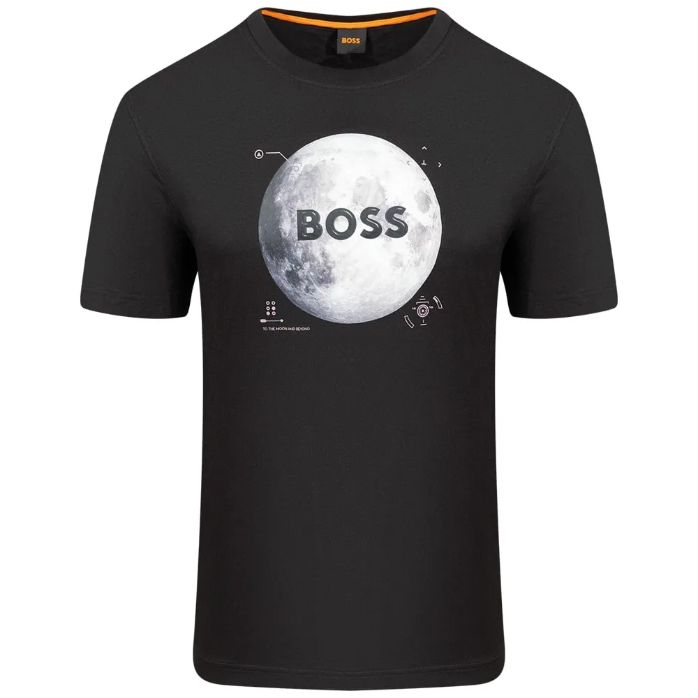 Hugo Boss Men's Te Moon Short Sleeve Graphic T-Shirt, Black