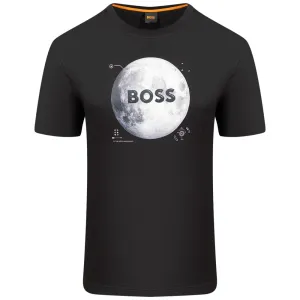 Hugo Boss Men's Te Moon Short Sleeve Graphic T-Shirt, Black