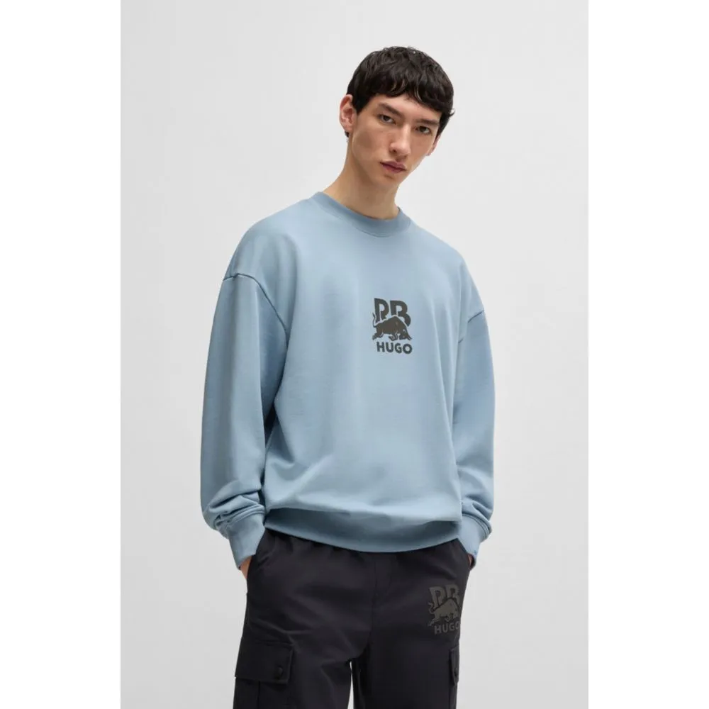 HUGO x RB cotton-terry sweatshirt with carbon stealth logo