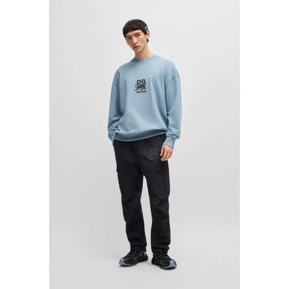 HUGO x RB cotton-terry sweatshirt with carbon stealth logo