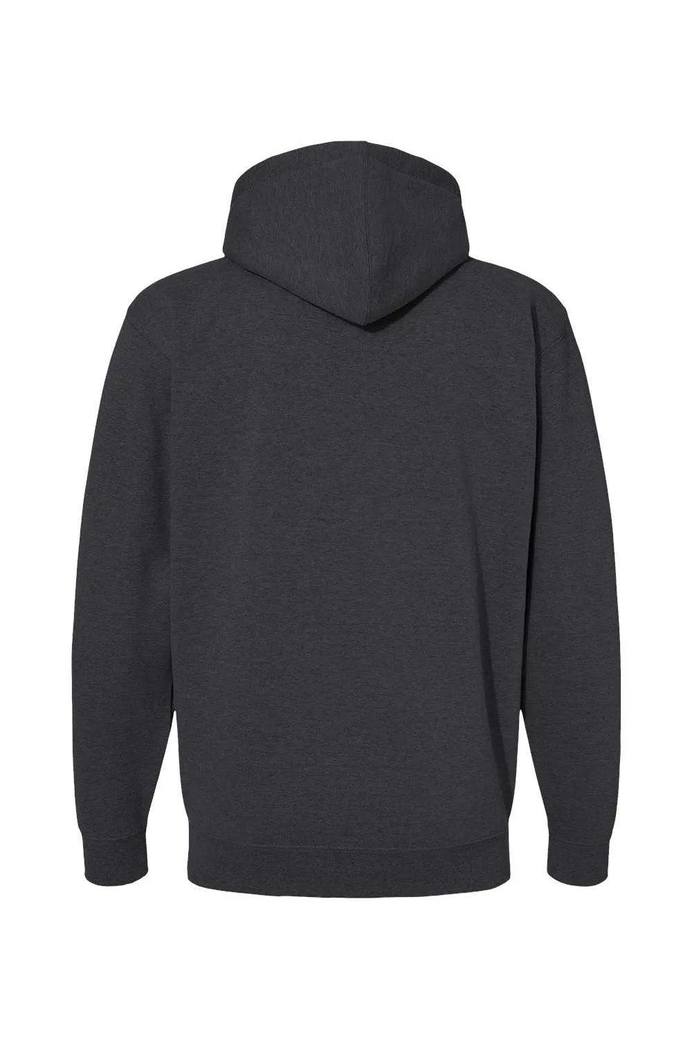Independent Trading Company Mens Full Zip Hooded Sweatshirt Hoodie w/ Pockets - Heather Charcoal Grey