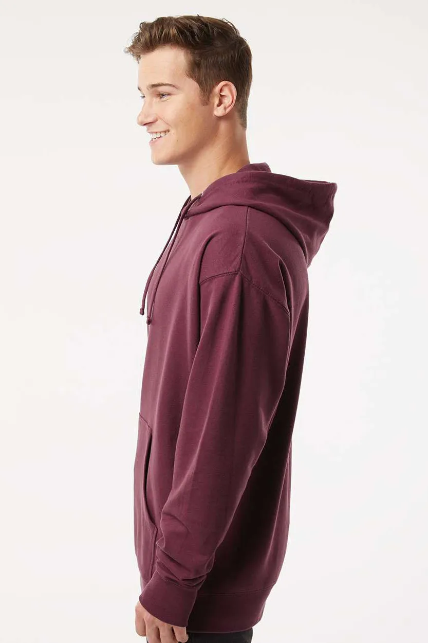 Independent Trading Company Mens Hooded Sweatshirt Hoodie w/ Pouch Pocket - Maroon