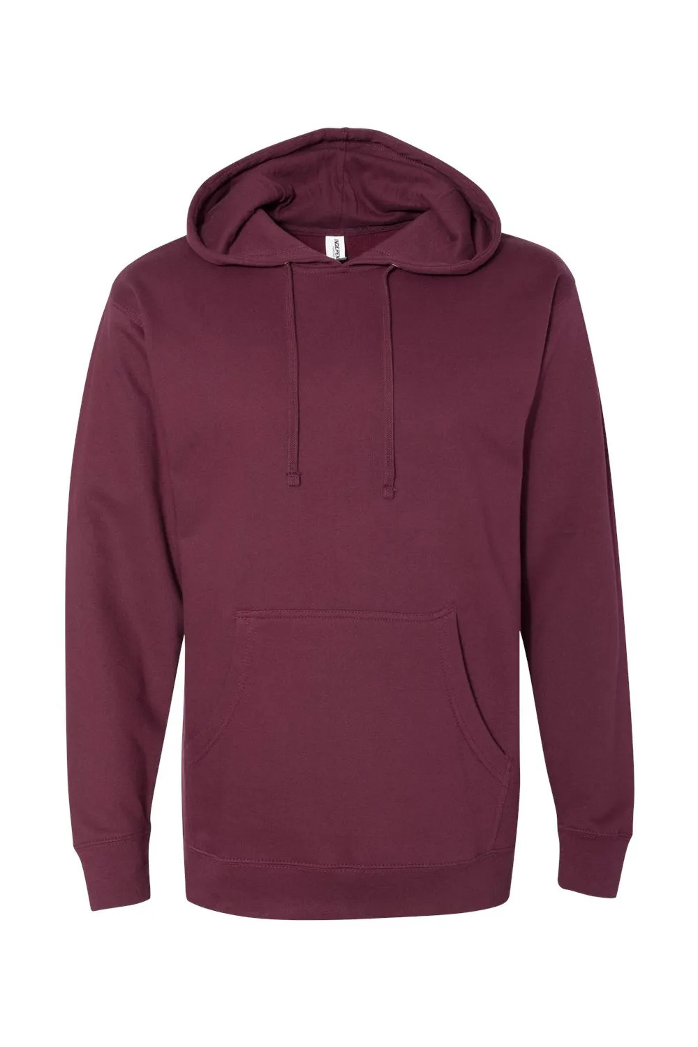 Independent Trading Company Mens Hooded Sweatshirt Hoodie w/ Pouch Pocket - Maroon