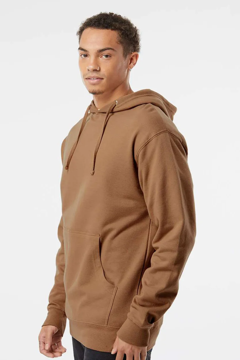 Independent Trading Company Mens Hooded Sweatshirt Hoodie w/ Pouch Pocket - Saddle Brown
