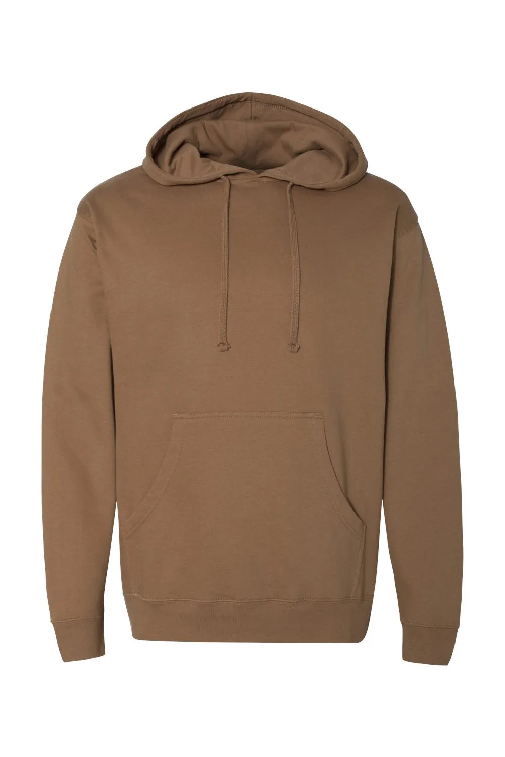 Independent Trading Company Mens Hooded Sweatshirt Hoodie w/ Pouch Pocket - Saddle Brown