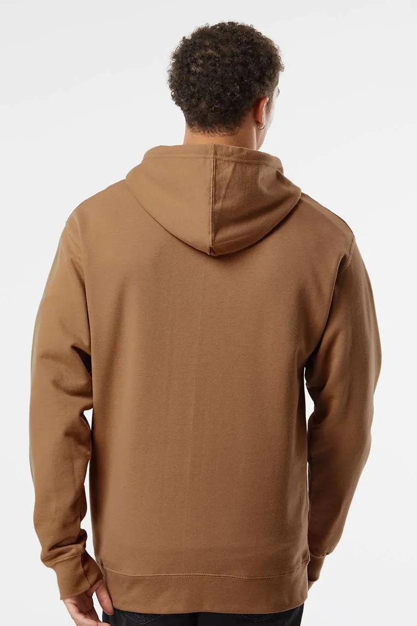 Independent Trading Company Mens Hooded Sweatshirt Hoodie w/ Pouch Pocket - Saddle Brown
