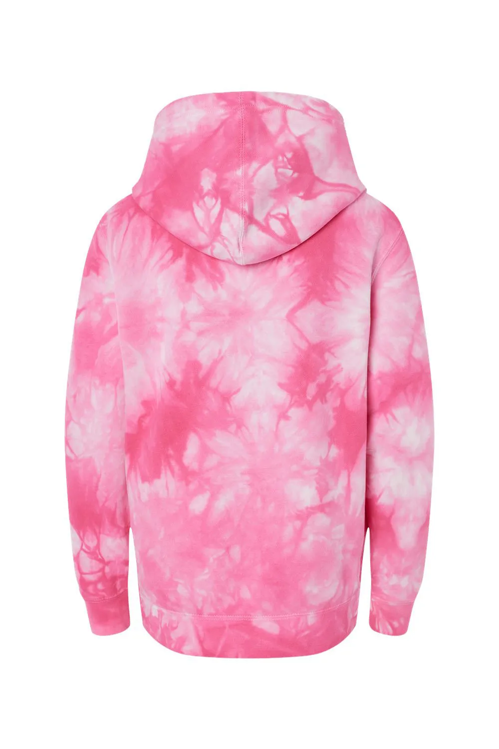 Independent Trading Company Youth Tie-Dye Hooded Sweatshirt Hoodie w/ Pouch Pocket - Pink