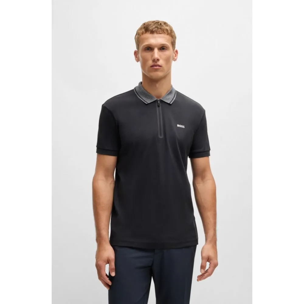 Interlock-cotton regular-fit polo shirt with logo detail
