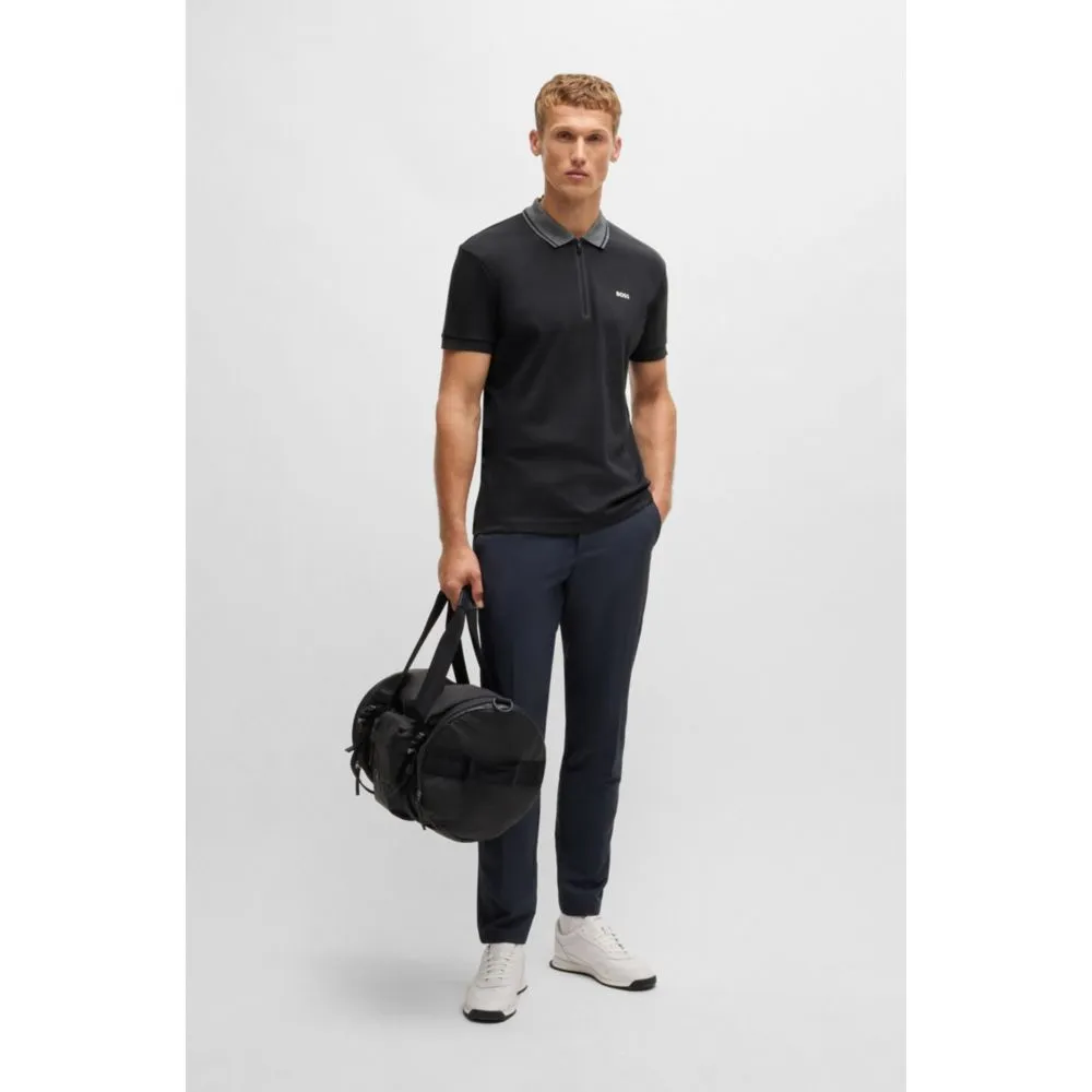 Interlock-cotton regular-fit polo shirt with logo detail