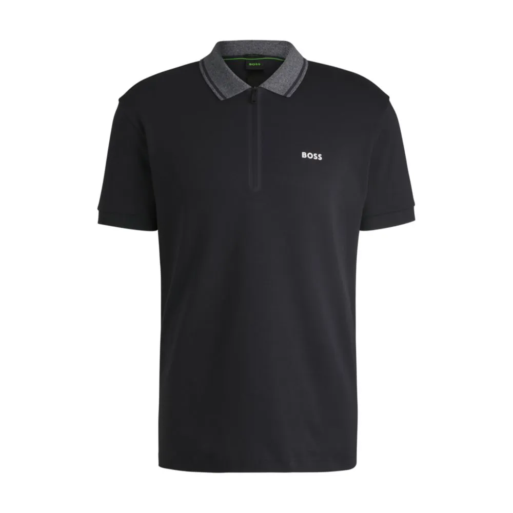 Interlock-cotton regular-fit polo shirt with logo detail