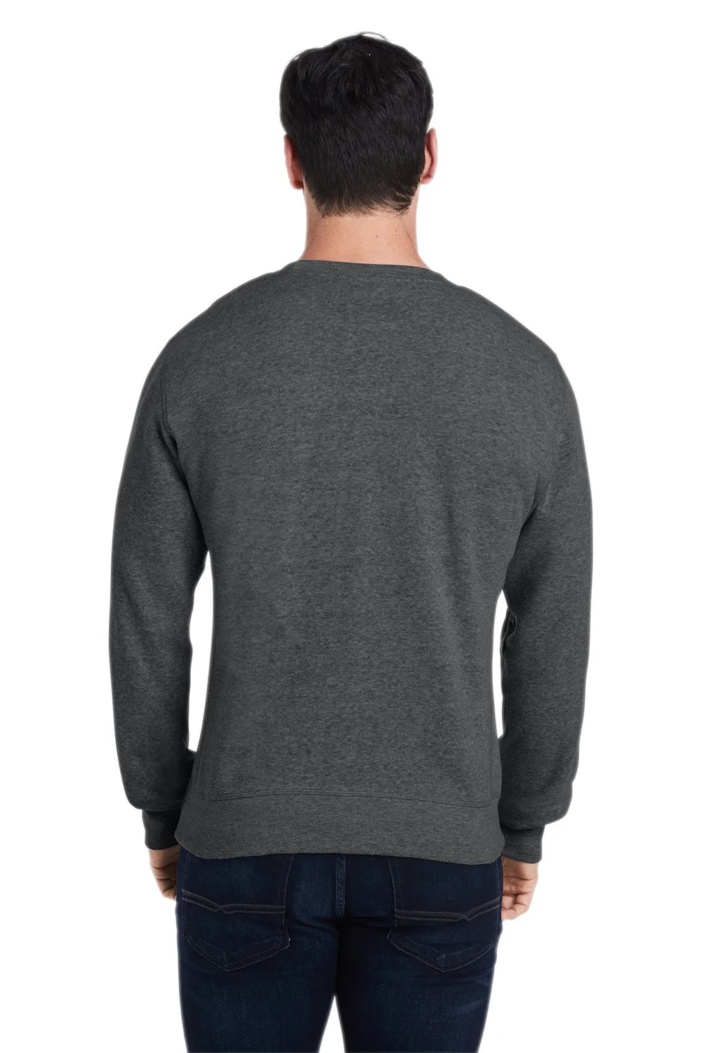 J America Mens Crewneck Sweatshirt - Solid Black