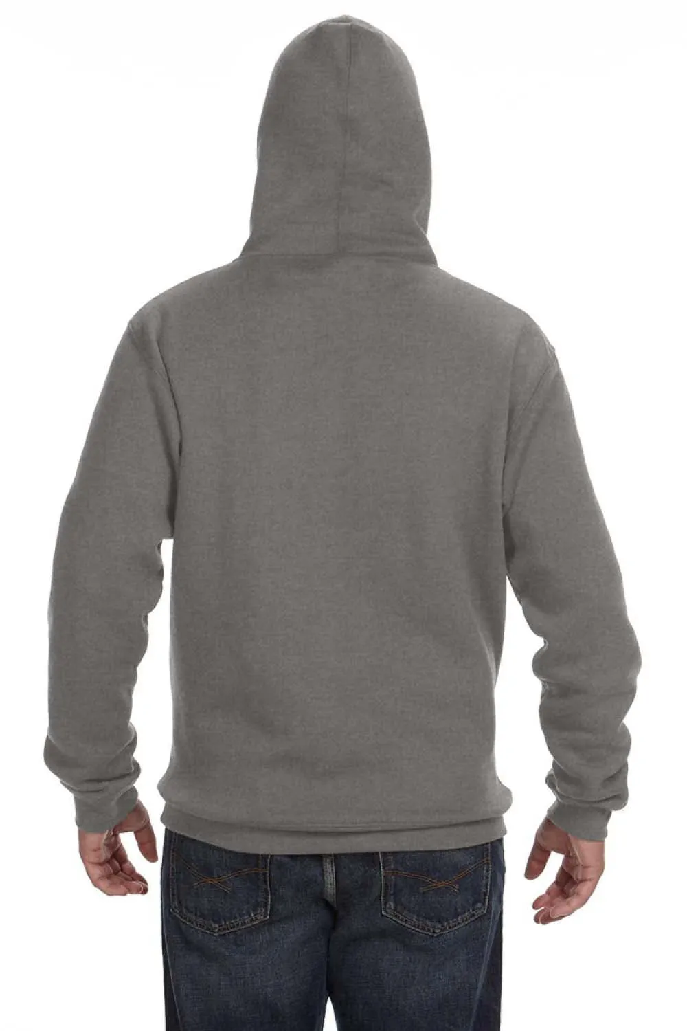 J America Mens Premium Fleece Hooded Sweatshirt Hoodie w/ Pouch Pocket - Heather Charcoal Grey