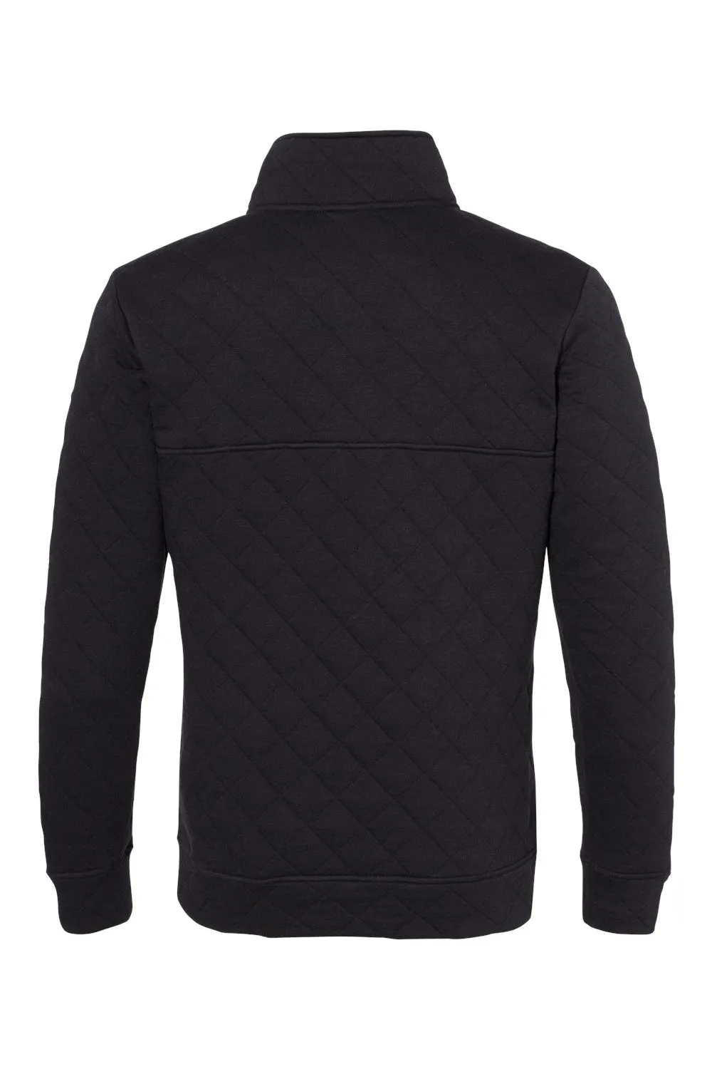 J America Mens Quilted 1/4 Snap Down Sweatshirt - Black