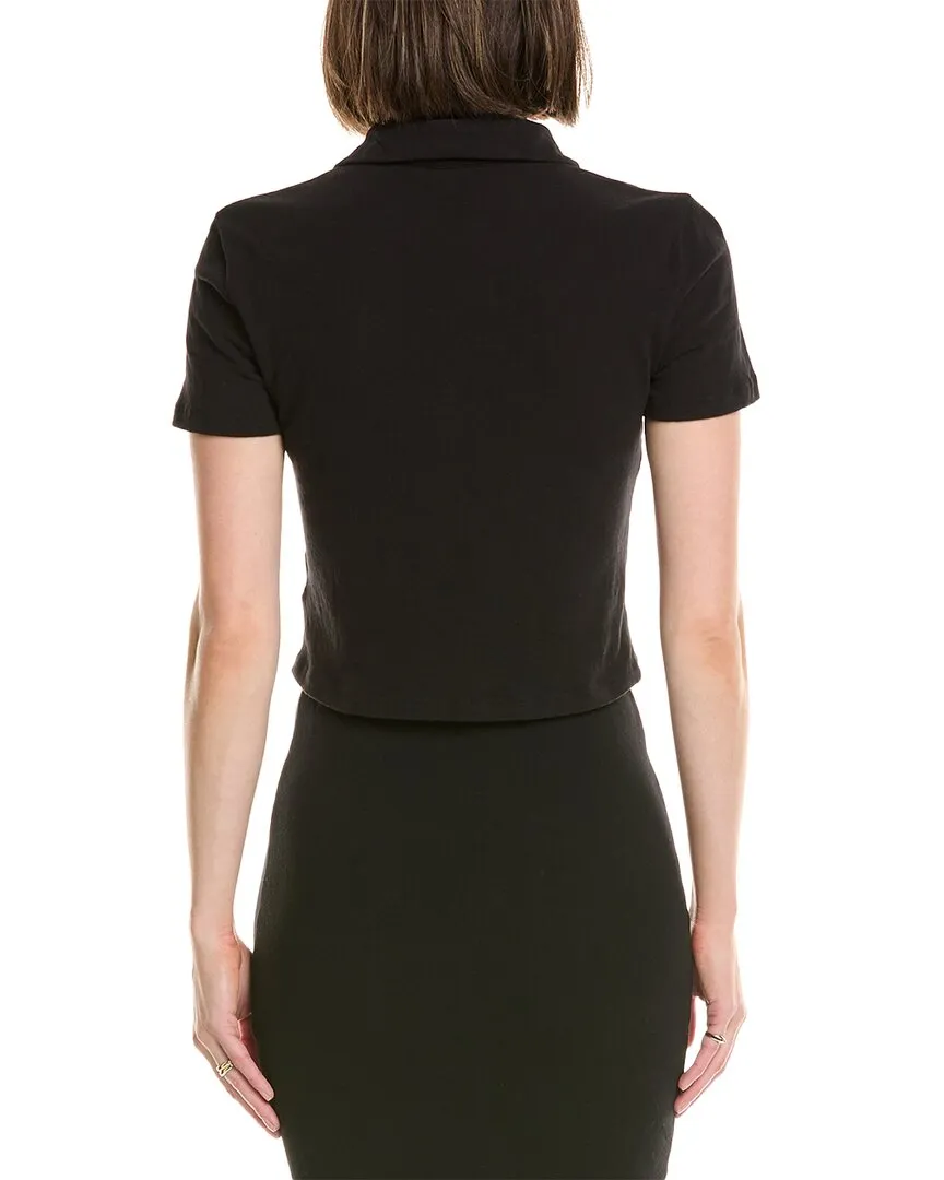 James Perse Cropped Henley Polo Shirt
