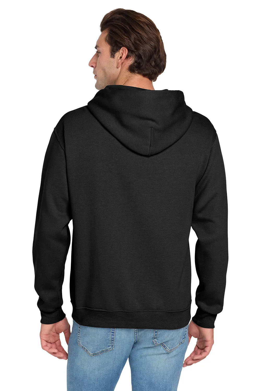 Jerzees Mens NuBlend Pill Resistant Fleece Hooded Sweatshirt Hoodie w/ Pouch Pocket - Black