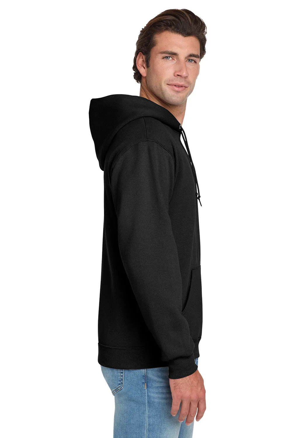 Jerzees Mens NuBlend Pill Resistant Fleece Hooded Sweatshirt Hoodie w/ Pouch Pocket - Black