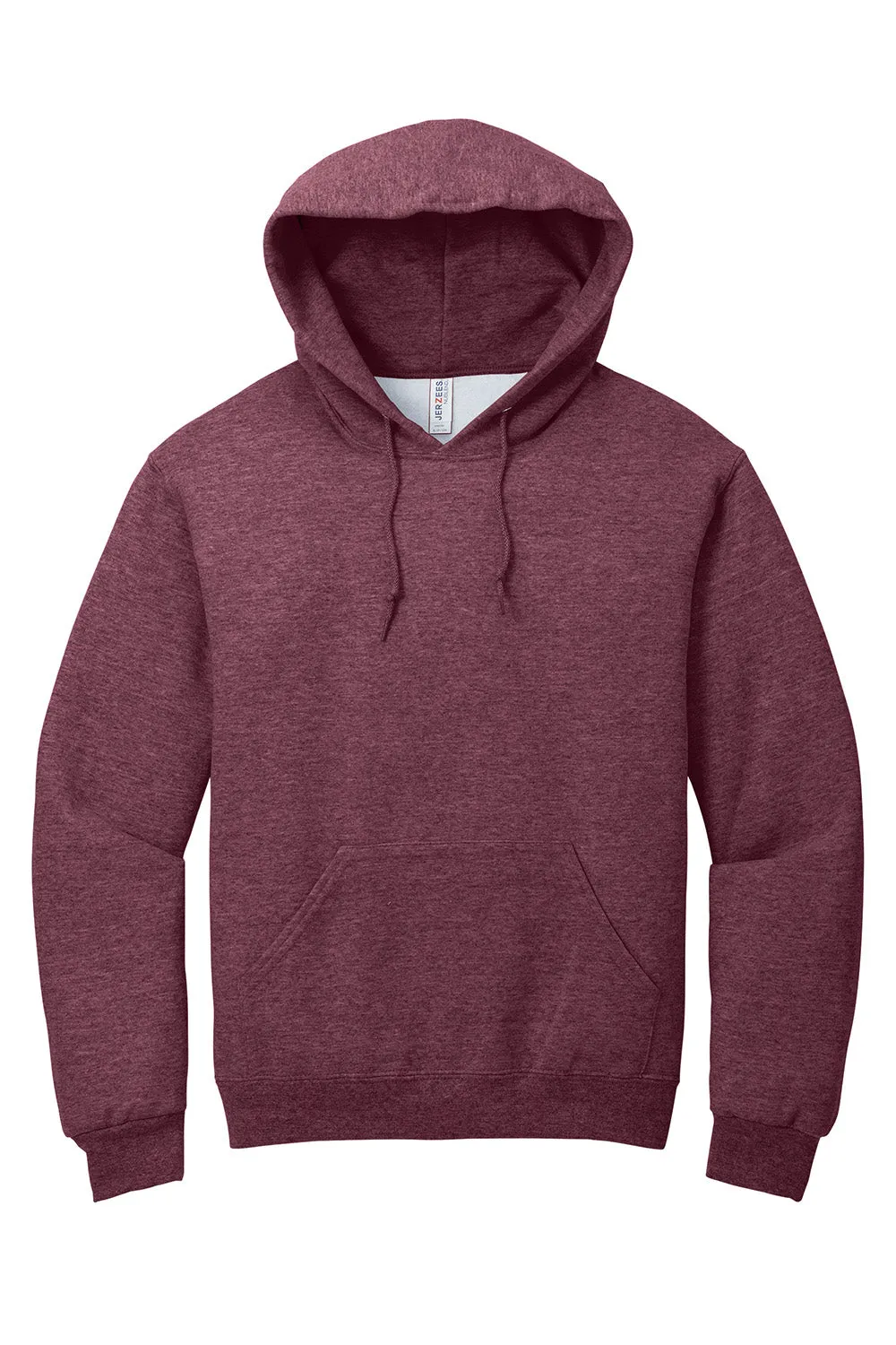 Jerzees Mens NuBlend Pill Resistant Fleece Hooded Sweatshirt Hoodie w/ Pouch Pocket - Vintage Heather Maroon
