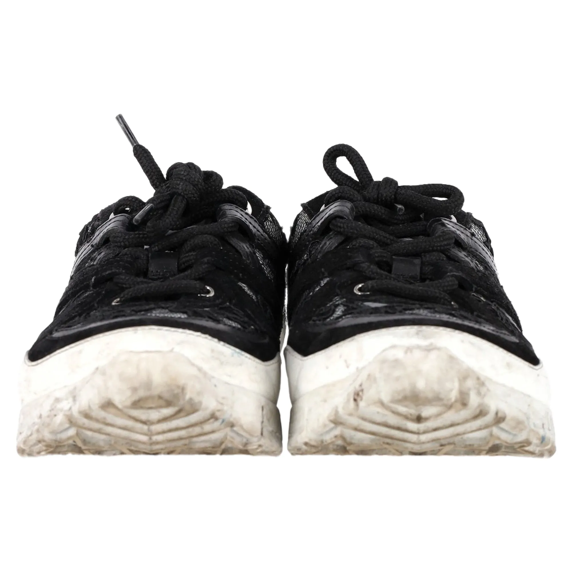 Jimmy Choo Seattle Floral Lace Mesh Trainers in Black Leather