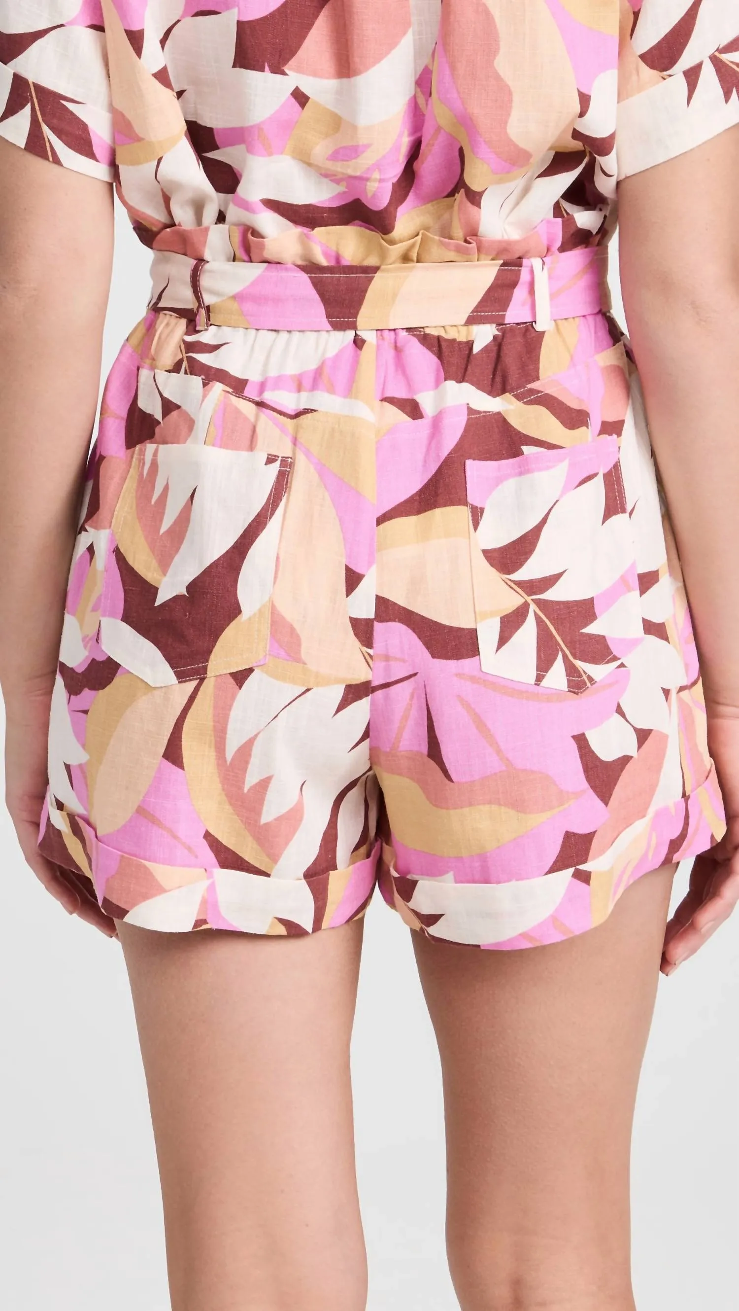 Kali Paperbag Short In Pink/multi