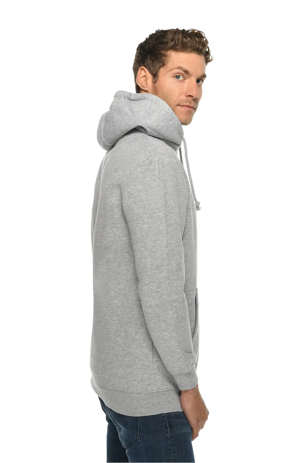 Lane Seven Mens Hooded Sweatshirt Hoodie w/ Pouch Pocket - Heather Grey