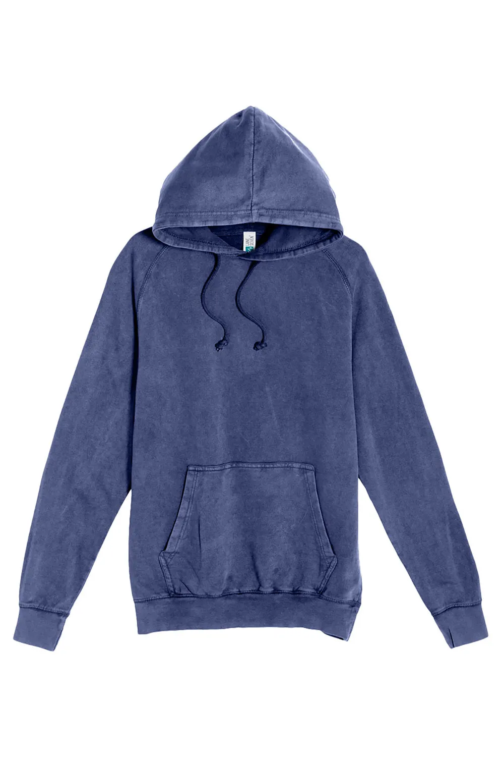 Lane Seven Mens Vintage Raglan Hooded Sweatshirt Hoodie w/ Pouch Pocket - Vintage Denim Blue