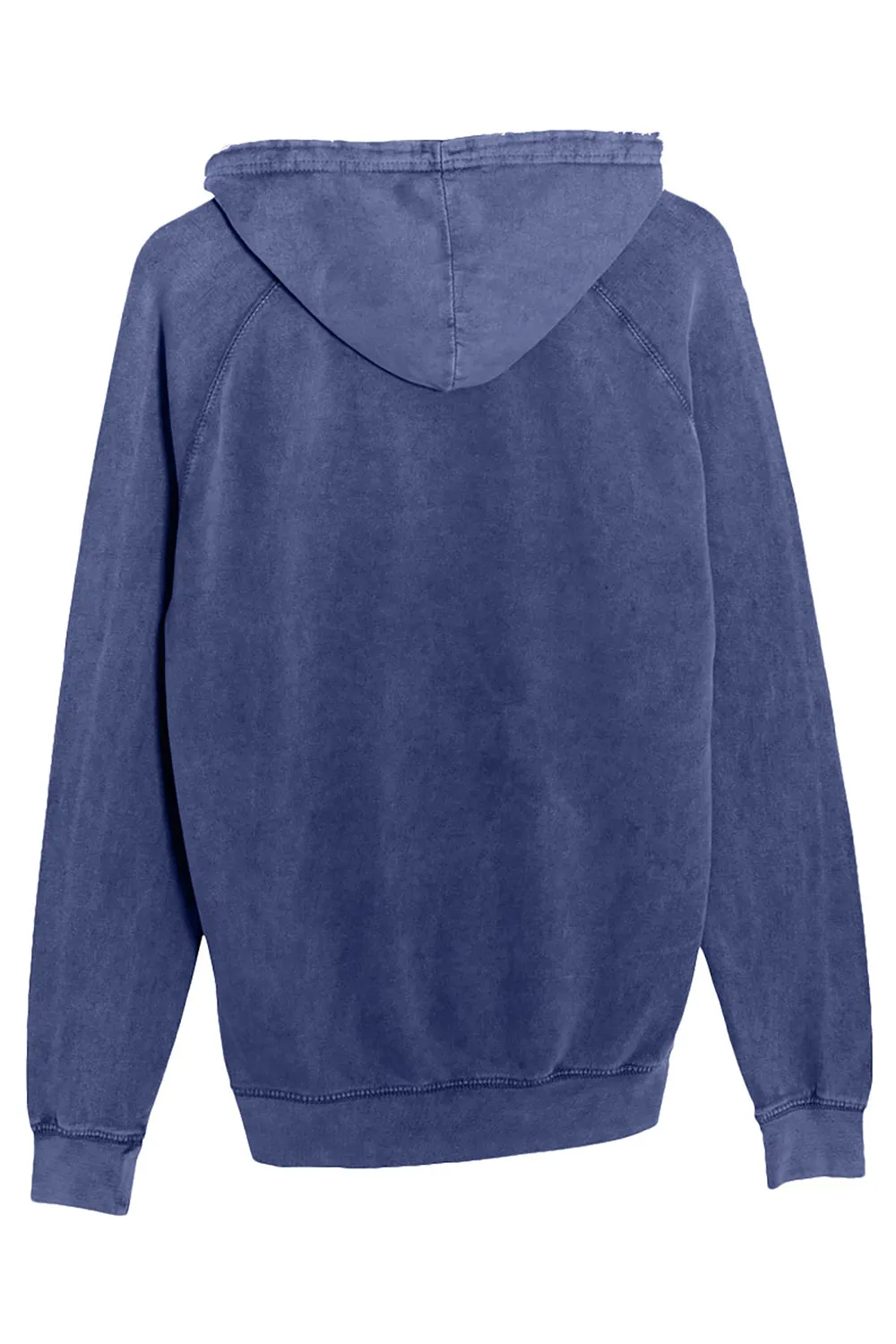 Lane Seven Mens Vintage Raglan Hooded Sweatshirt Hoodie w/ Pouch Pocket - Vintage Denim Blue