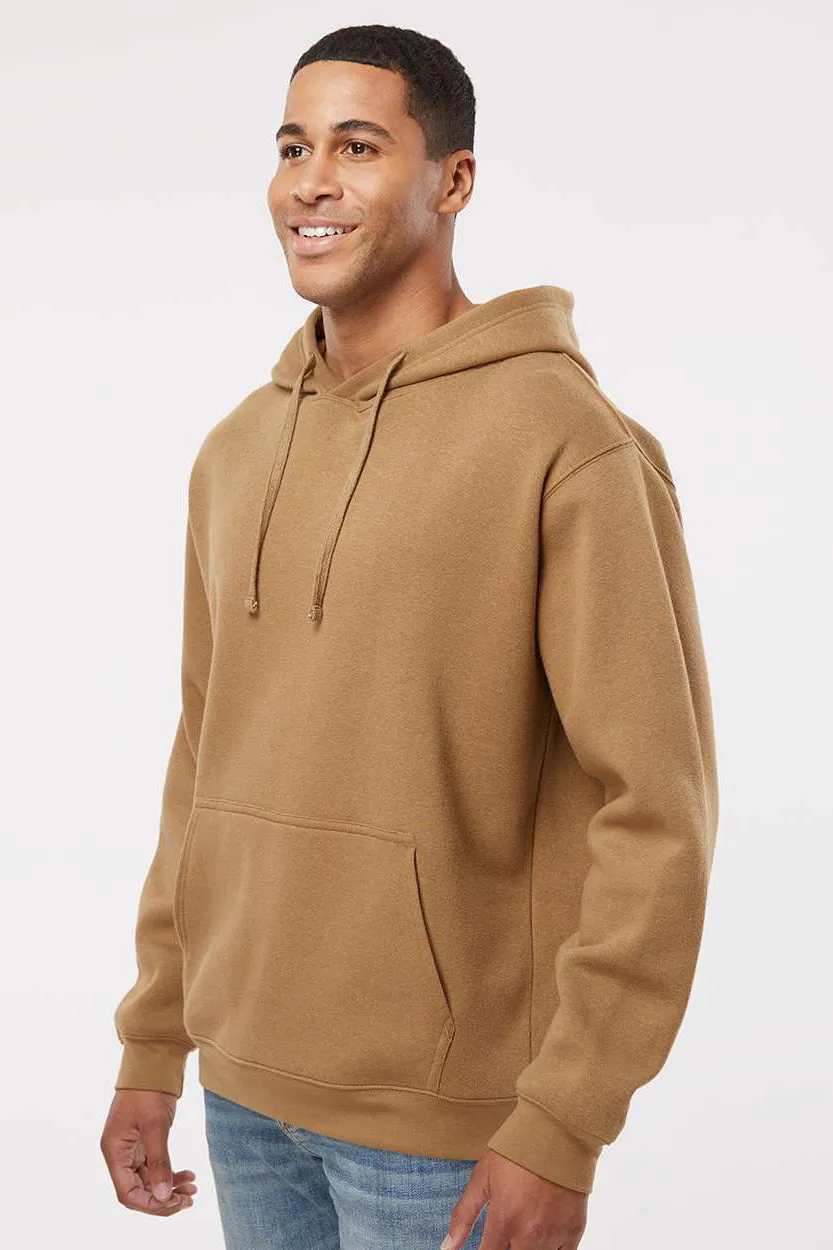 LAT Mens Elevated Fleece Basic Hooded Sweatshirt Hoodie w/ Pouch Pocket - Coyote Brown