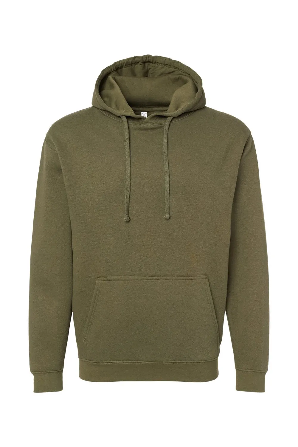 LAT Mens Elevated Fleece Basic Hooded Sweatshirt Hoodie w/ Pouch Pocket - Military Green