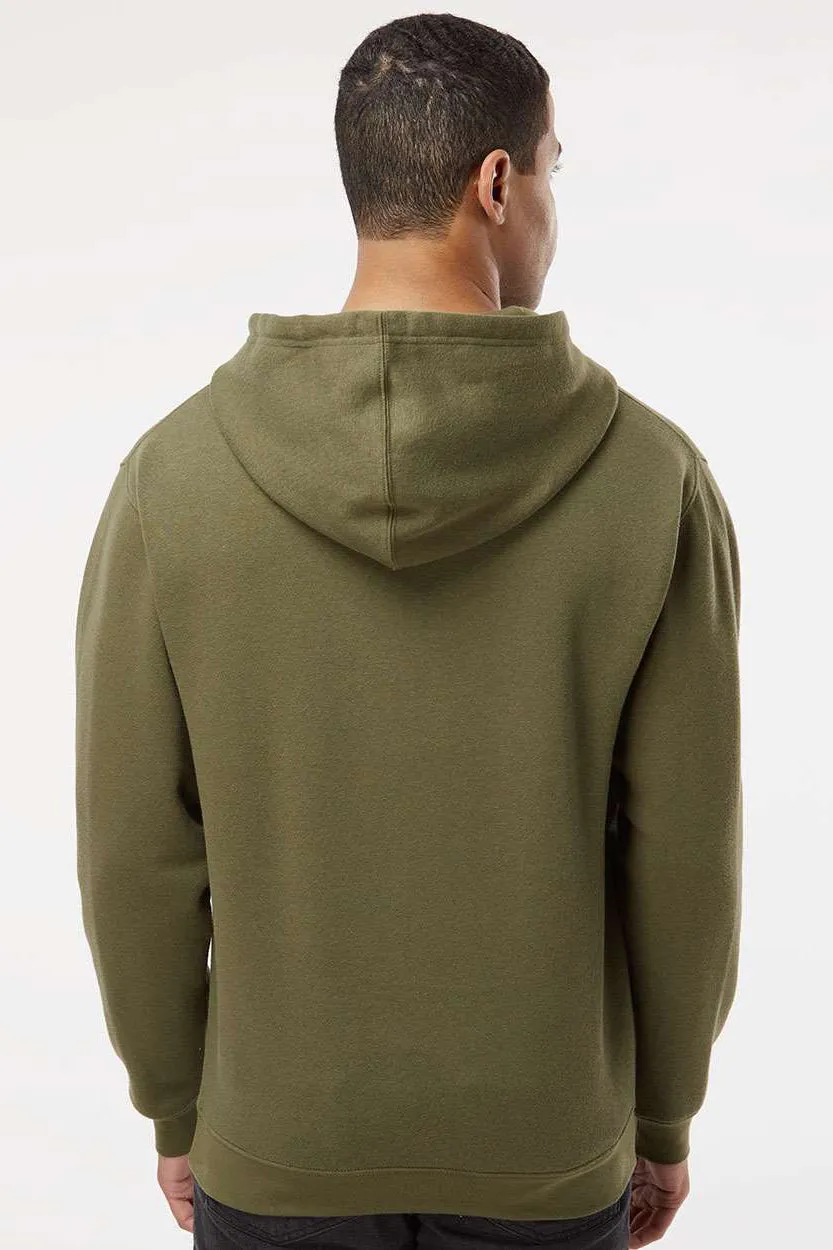 LAT Mens Elevated Fleece Basic Hooded Sweatshirt Hoodie w/ Pouch Pocket - Military Green