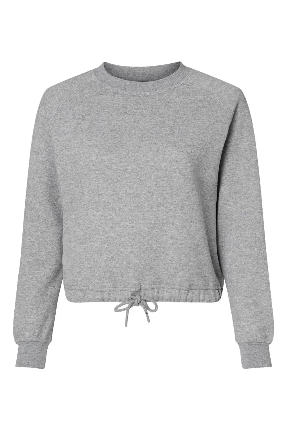 LAT Womens Relaxed Boxy Fleece Crewneck Sweatshirt - Heather Grey
