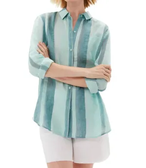 Laurence Oversized Shirt In Robins Egg Stripe