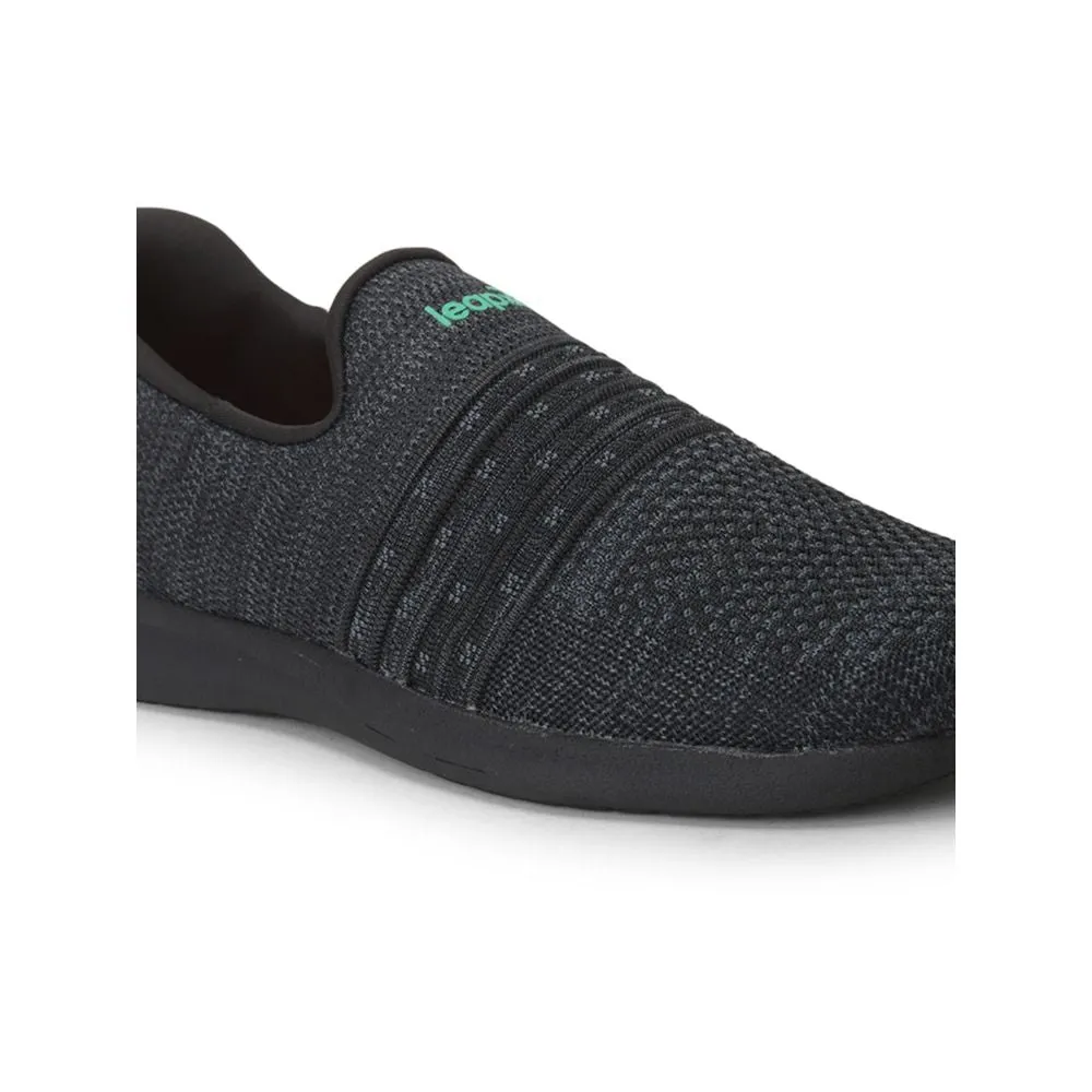 Leap7x Casual Black Non Lacing Shoe For Men RORY-12 By Liberty
