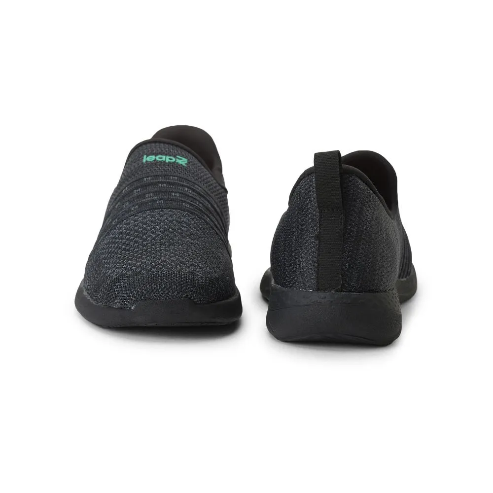 Leap7x Casual Black Non Lacing Shoe For Men RORY-12 By Liberty