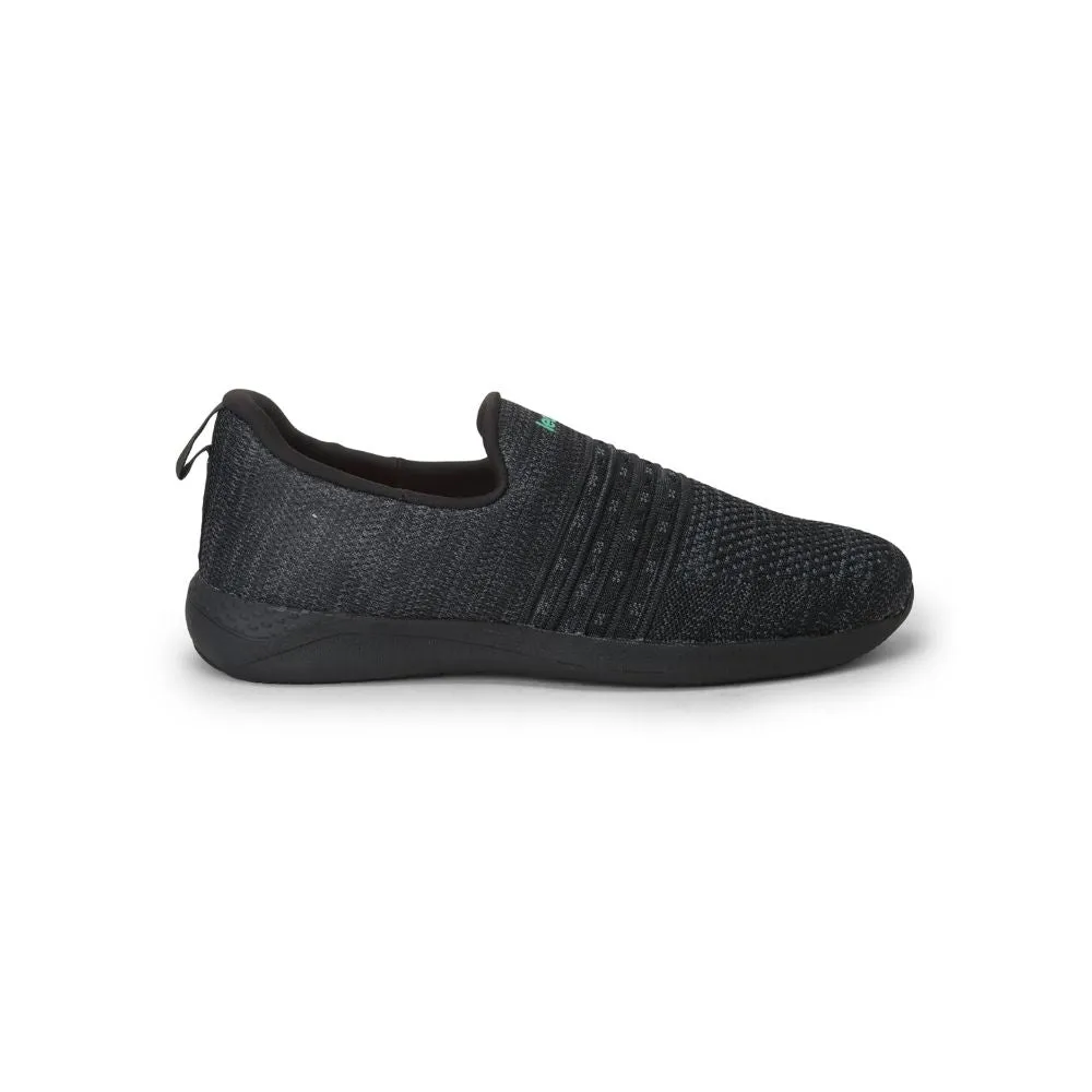 Leap7x Casual Black Non Lacing Shoe For Men RORY-12 By Liberty