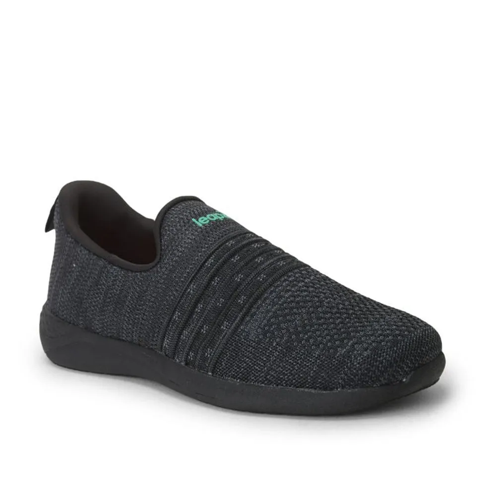 Leap7x Casual Black Non Lacing Shoe For Men RORY-12 By Liberty
