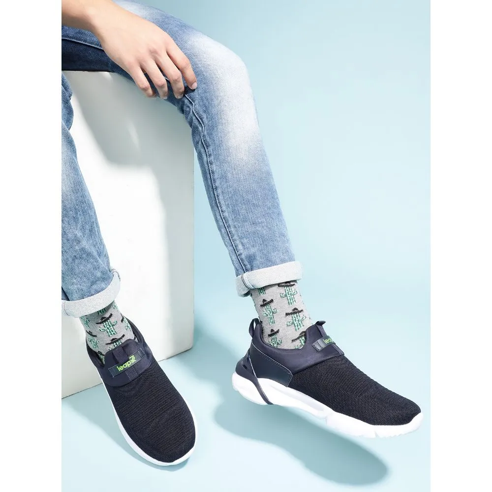 Leap7x Non-Lacing Navy Blue Casual Slip-on Shoes For Men BRISK-01 By Liberty