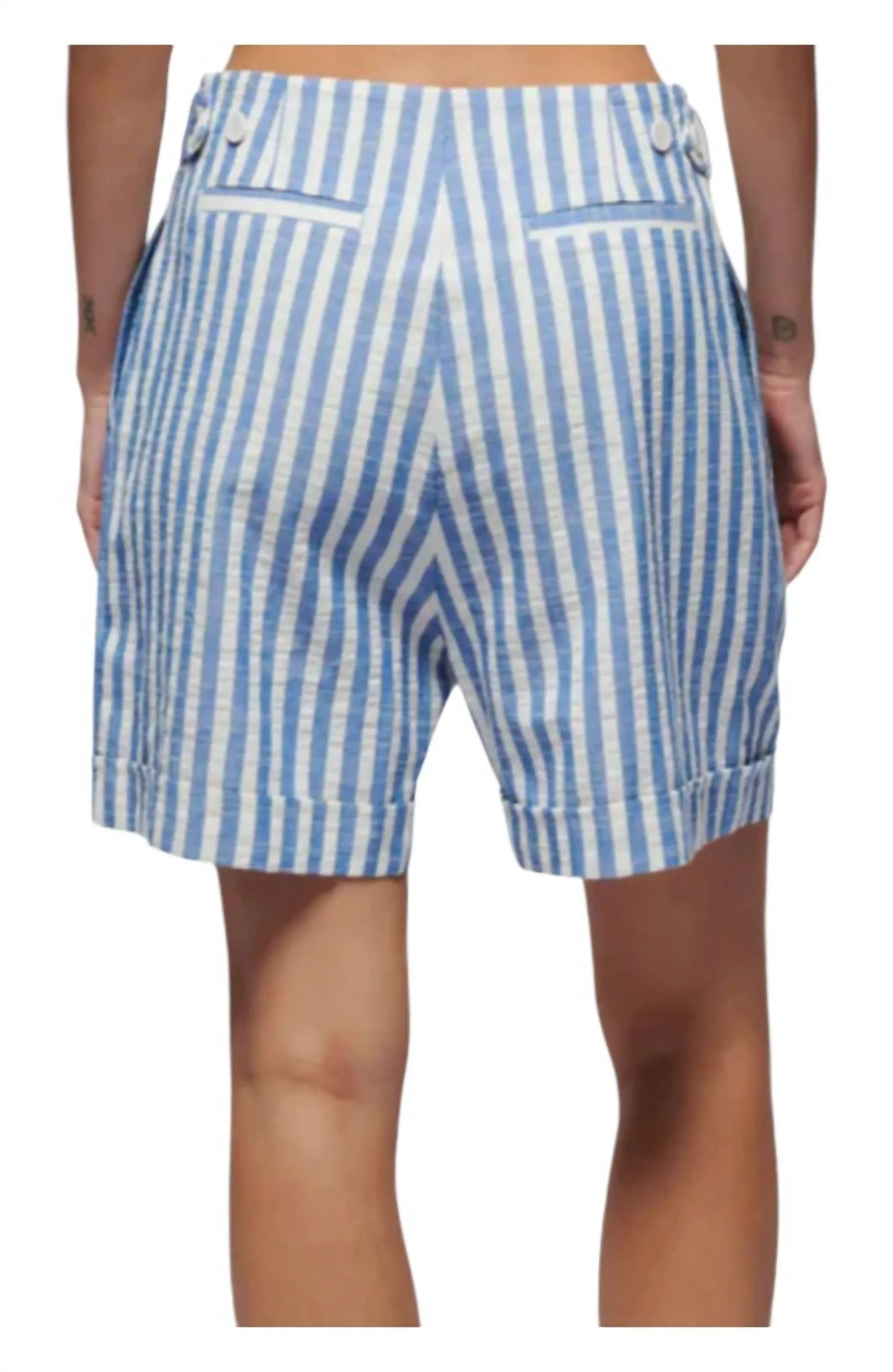 Maja Short In Parisian Blue Stripe
