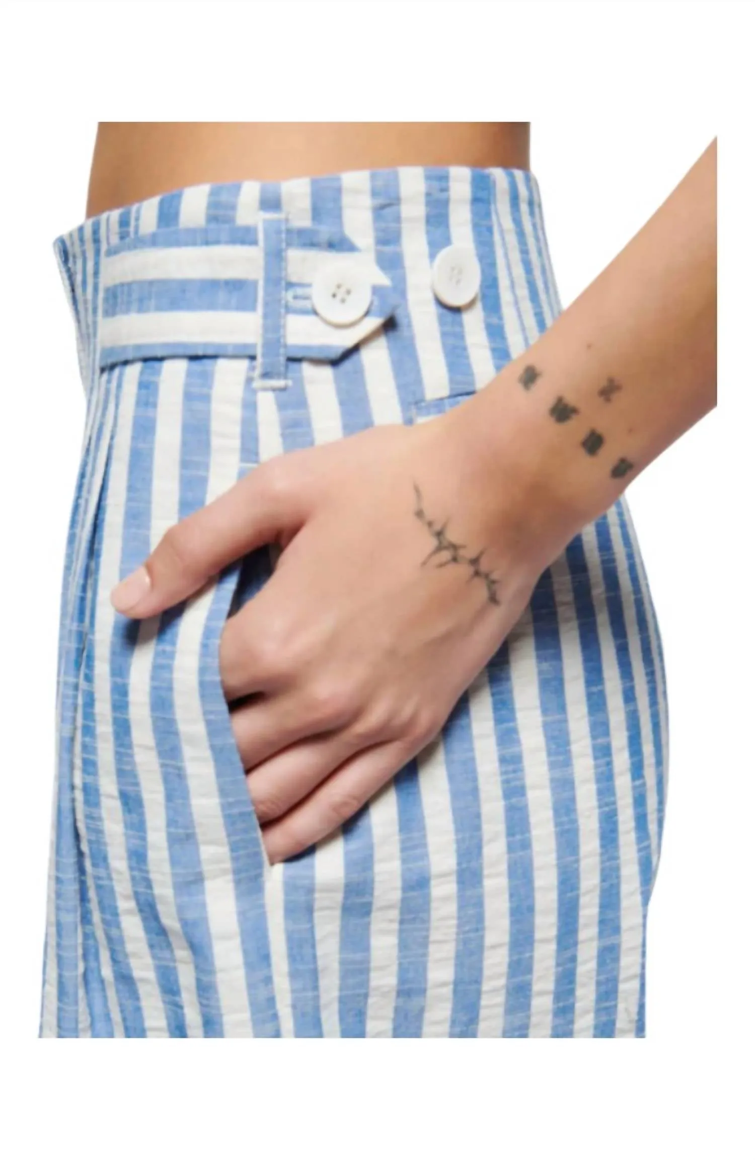 Maja Short In Parisian Blue Stripe