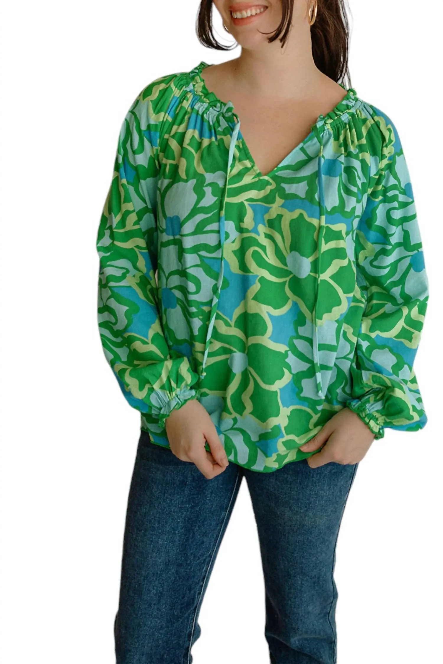 Margo Tunic Top In Abstract Poppy Multi