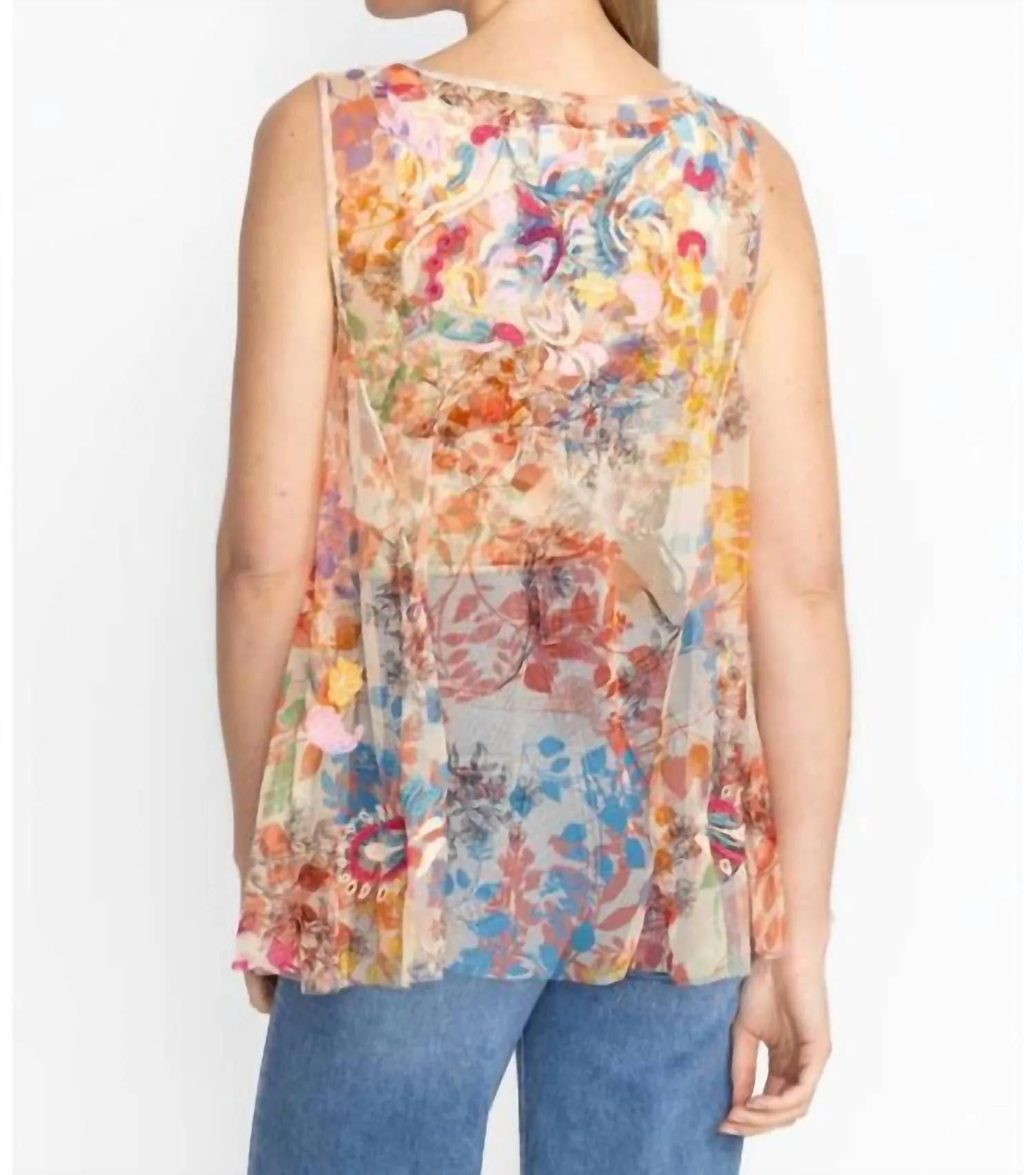 Mazzy Flared Tank (Slip) In Leafy