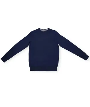 Men's Blade Silk Crew Neck Sweater In Dark Saphire