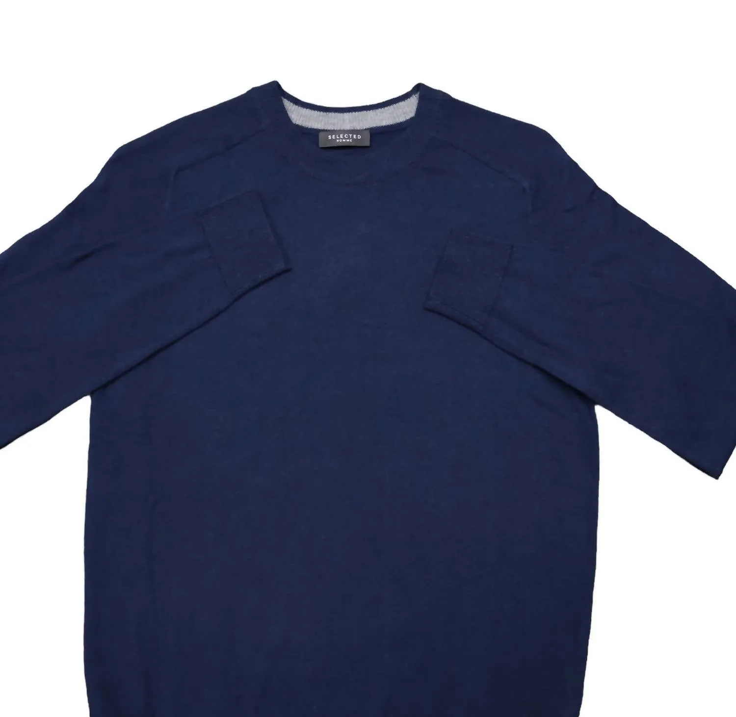 Men's Blade Silk Crew Neck Sweater In Dark Saphire