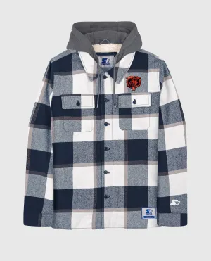 Men's Chicago Bears Sherpa Lined Plaid Jacket In Navy