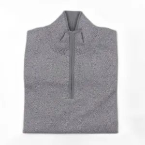Men's Cotton-Cashmere Quarter Zip In Marled Silver